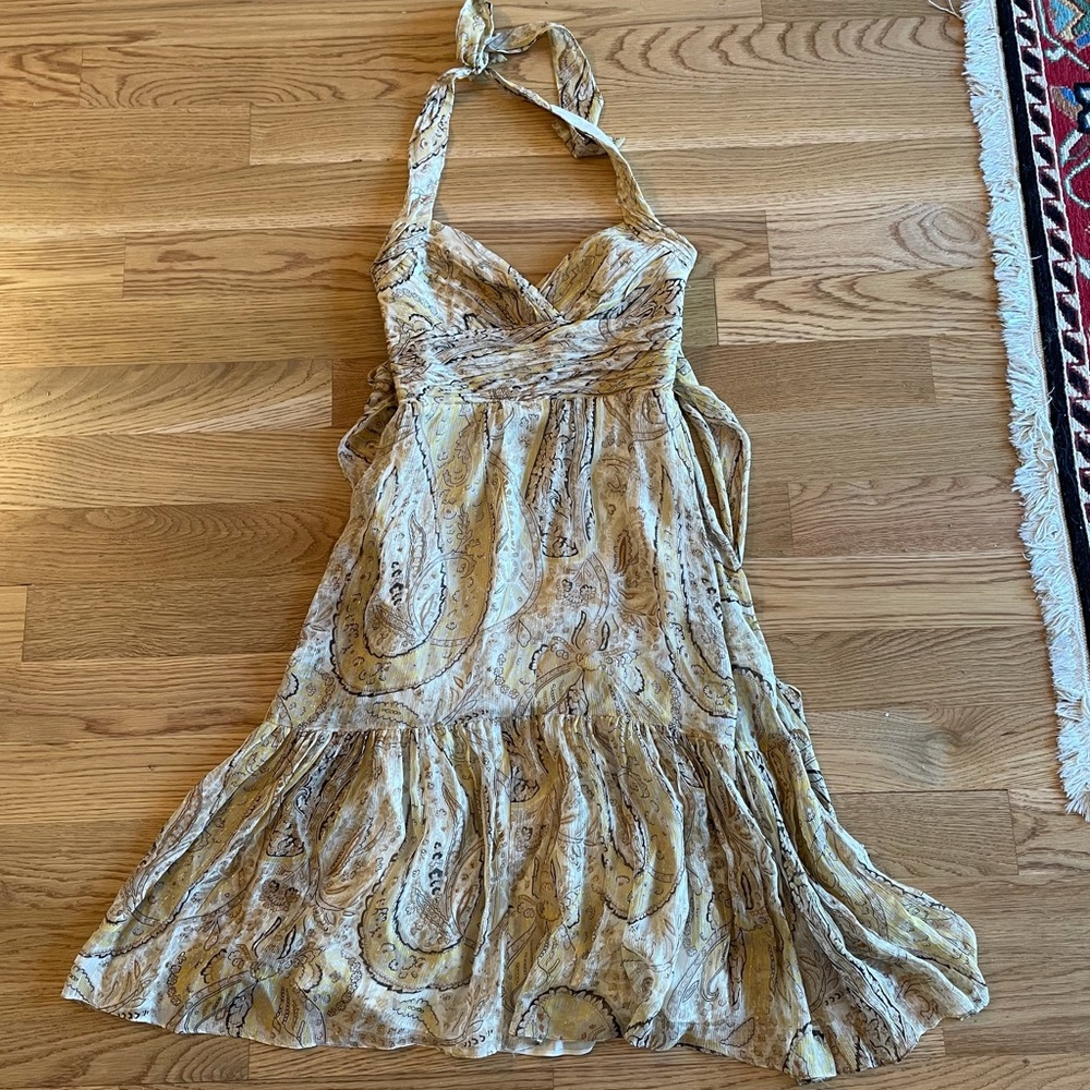 Midi dress with tinsel halter